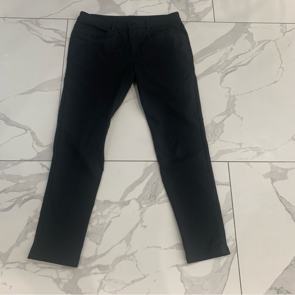 Lululemon ABC Pants Mens 31 x 29 Black Classic Golf Chino Casual Warpstreme